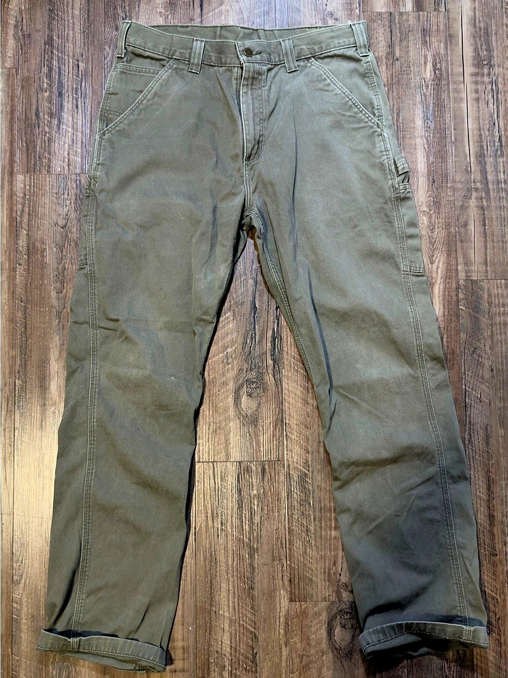 Carhartt Rugged Flex Relaxed Fit Carpenter Pant Pants olive Green Waist 34 x 32